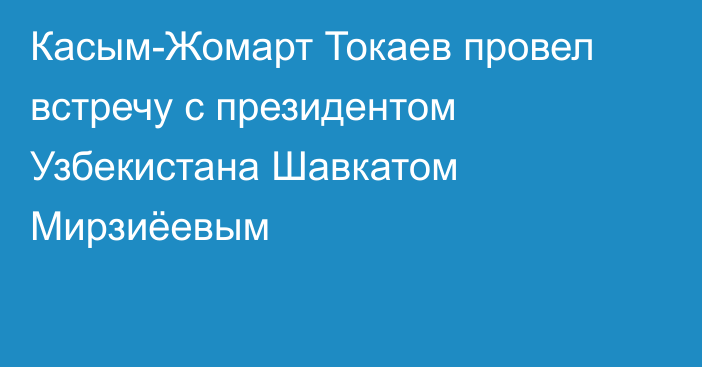 Касым-Жомарт Токаев провел встречу с президентом Узбекистана Шавкатом Мирзиёевым