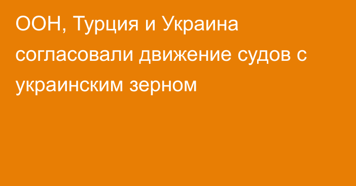 ООН, Турция и Украина согласовали движение судов с украинским зерном