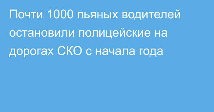 Почти 1000 пьяных водителей остановили полицейские на дорогах СКО с начала года