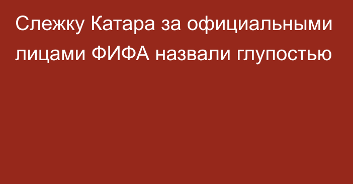 Слежку Катара за официальными лицами ФИФА назвали глупостью