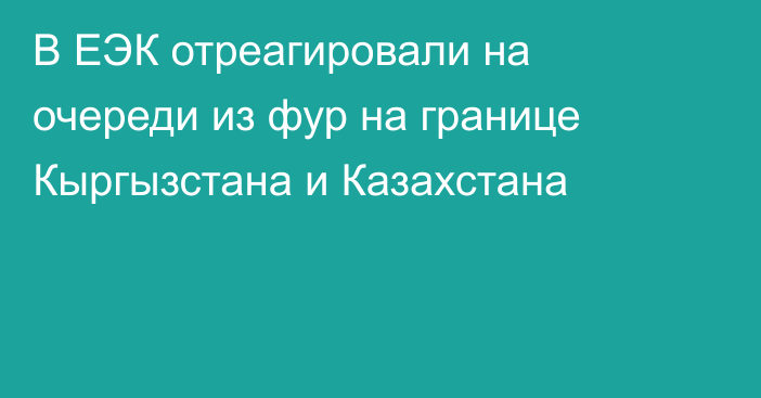 В ЕЭК отреагировали на очереди из фур на границе Кыргызстана и Казахстана