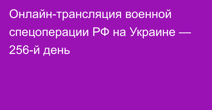 Онлайн-трансляция военной спецоперации РФ на Украине — 256-й день