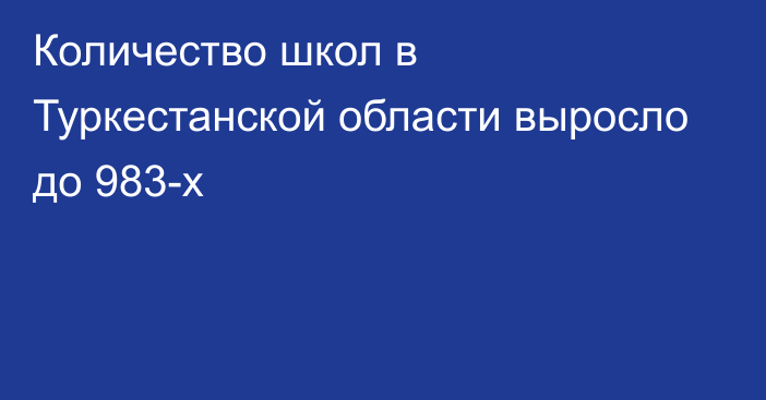 Количество школ в Туркестанской области выросло до 983-х