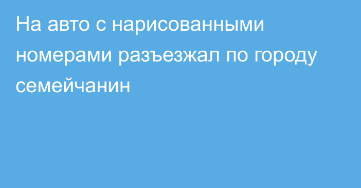 На авто с нарисованными номерами разъезжал по городу семейчанин