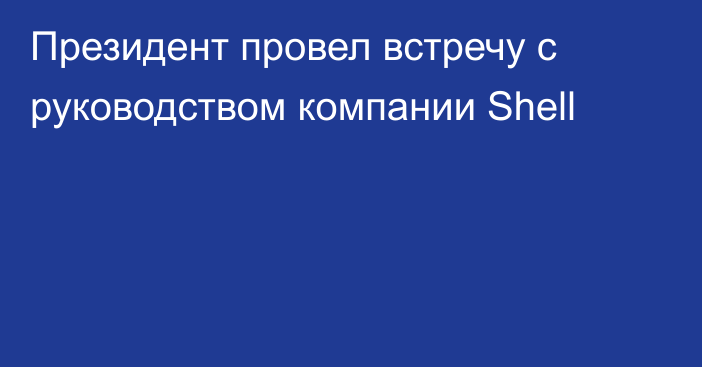 Президент провел встречу с руководством компании Shell