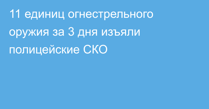 11 единиц огнестрельного оружия за 3 дня изъяли полицейские СКО