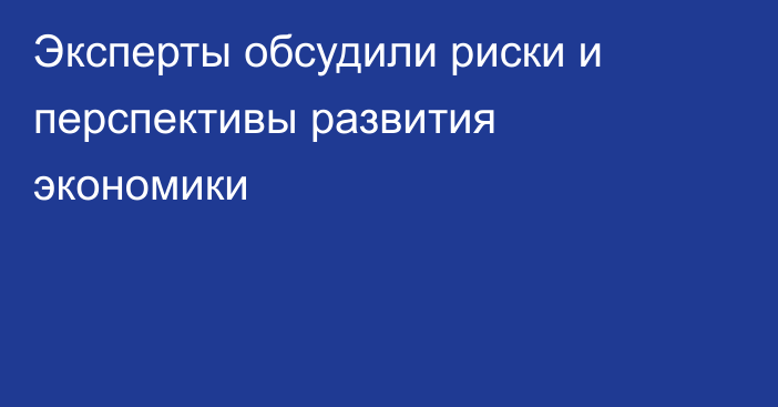 Эксперты обсудили риски и перспективы развития экономики