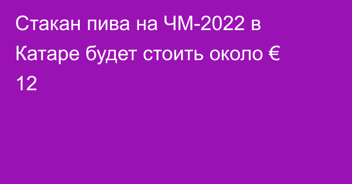 Стакан пива на ЧМ-2022 в Катаре будет стоить около € 12