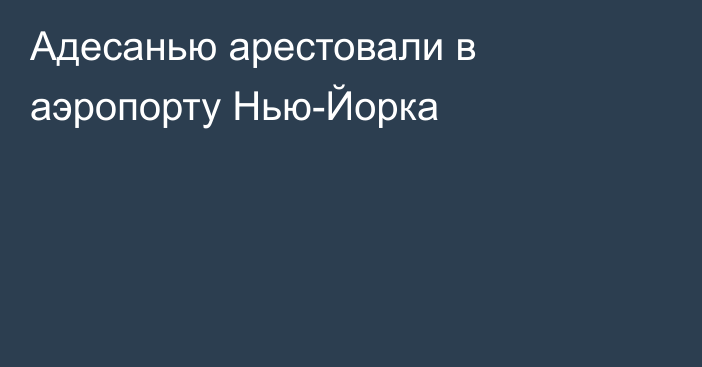 Адесанью арестовали в аэропорту Нью-Йорка