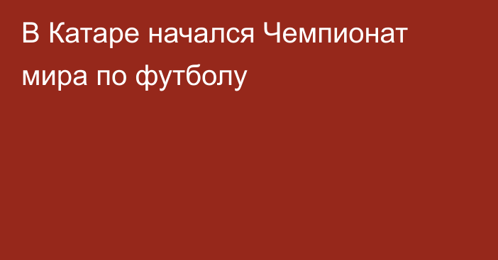 В Катаре начался Чемпионат мира по футболу