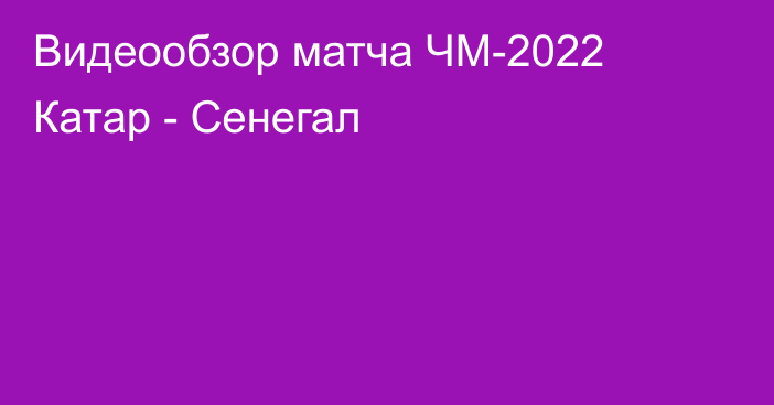 Видеообзор матча ЧМ-2022 Катар - Сенегал