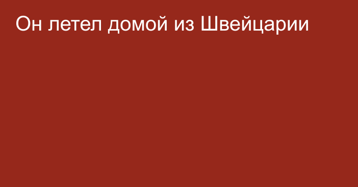 Он летел домой из Швейцарии