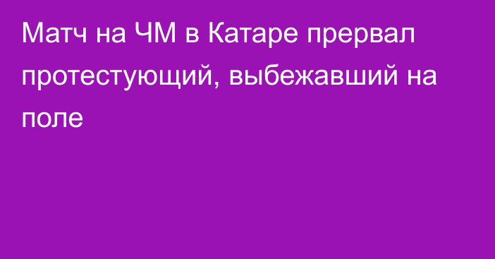 Матч на ЧМ в Катаре прервал протестующий, выбежавший на поле