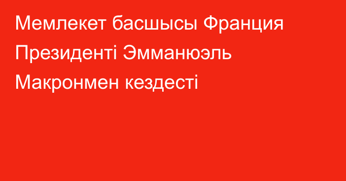 Мемлекет басшысы Франция Президенті Эмманюэль Макронмен кездесті