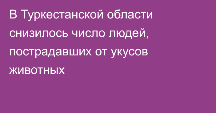 В Туркестанской области снизилось число людей, пострадавших от укусов животных