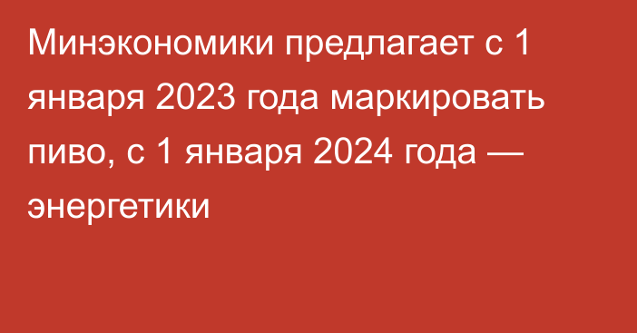 Минэкономики предлагает с 1 января 2023 года маркировать пиво, с 1 января 2024 года — энергетики