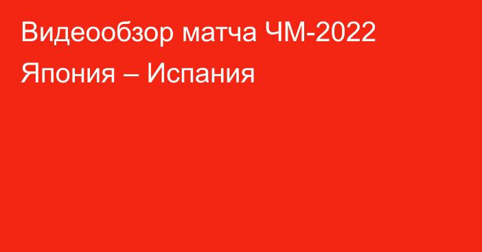 Видеообзор матча ЧМ-2022 Япония – Испания