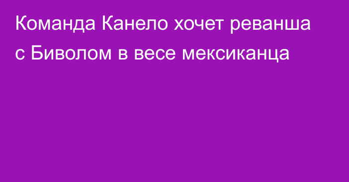 Команда Канело хочет реванша с Биволом в весе мексиканца