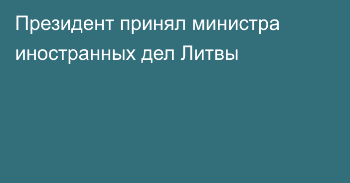 Президент принял министра иностранных дел Литвы