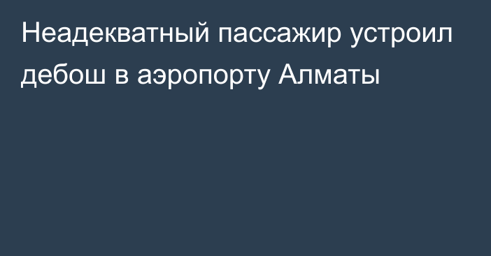 Неадекватный пассажир устроил дебош в аэропорту Алматы