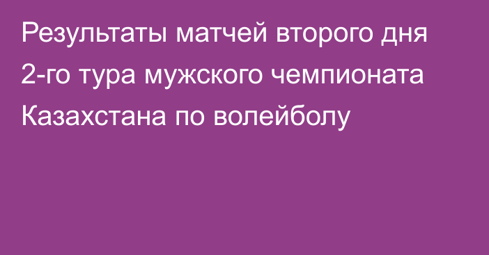 Результаты матчей второго дня 2-го тура мужского чемпионата Казахстана по волейболу