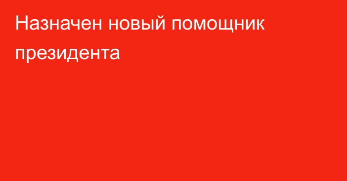 Назначен новый помощник президента