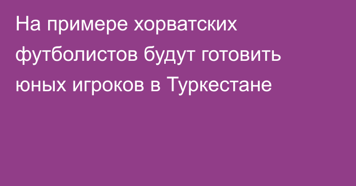 На примере хорватских футболистов будут готовить юных игроков в Туркестане