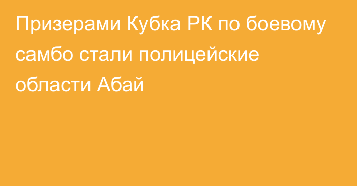 Призерами Кубка РК по боевому самбо стали полицейские области Абай