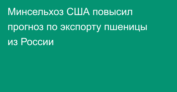 Минсельхоз США повысил прогноз по экспорту пшеницы из России