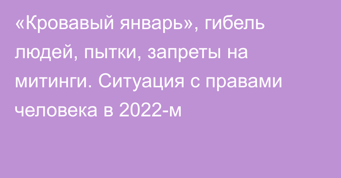 «Кровавый январь», гибель людей, пытки, запреты на митинги. Ситуация с правами человека в 2022-м