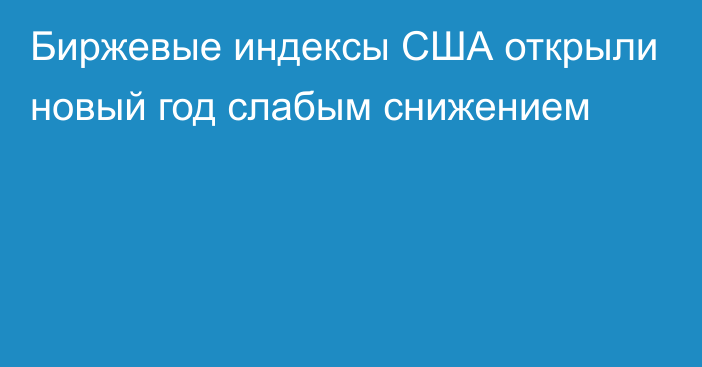 Биржевые индексы США открыли новый год слабым снижением