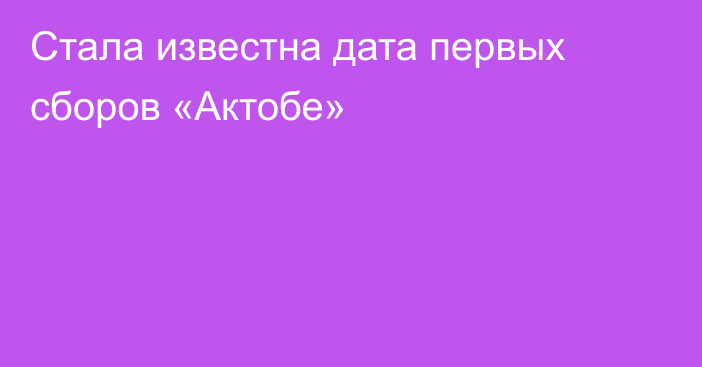 Стала известна дата первых сборов «Актобе»