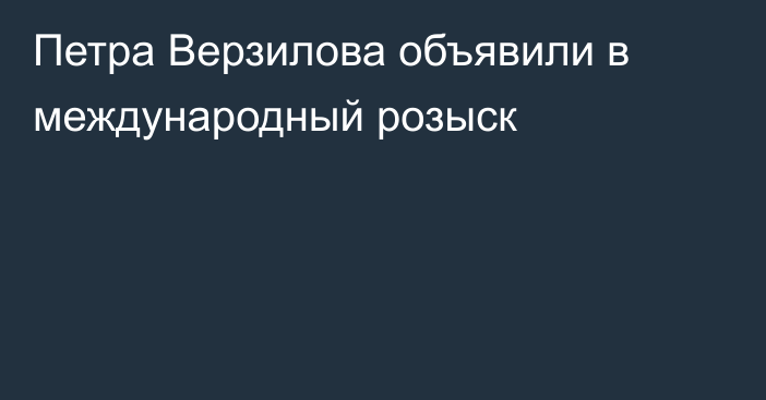 Петра Верзилова объявили в международный розыск