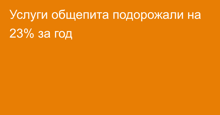 Услуги общепита подорожали на 23% за год