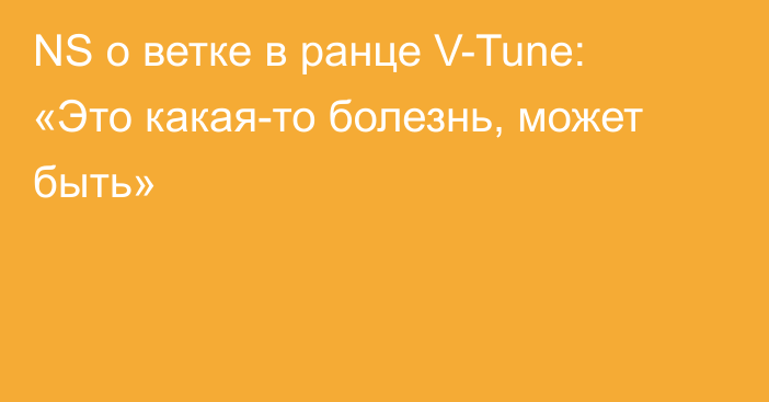 NS о ветке в ранце V-Tune: «Это какая-то болезнь, может быть»