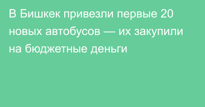 В Бишкек привезли первые 20 новых автобусов — их закупили на бюджетные деньги