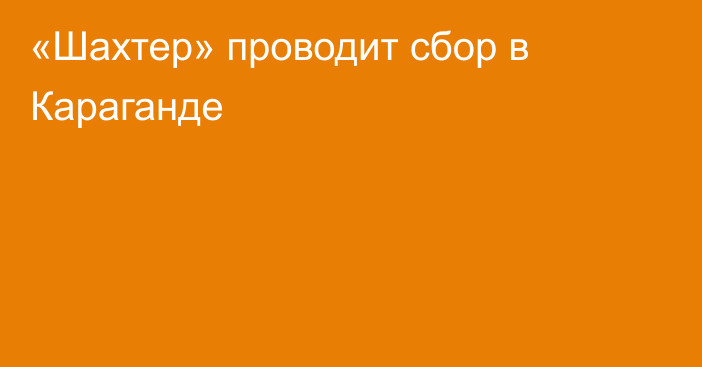 «Шахтер» проводит сбор в Караганде