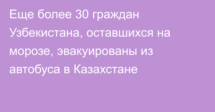 Еще более 30 граждан Узбекистана, оставшихся на морозе, эвакуированы из автобуса в Казахстане