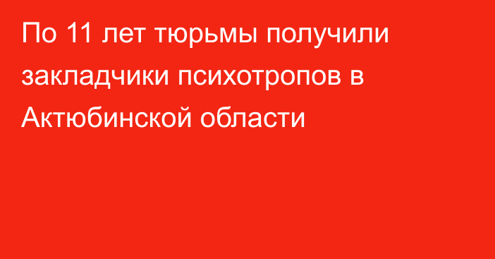 По 11 лет тюрьмы получили закладчики психотропов в Актюбинской области