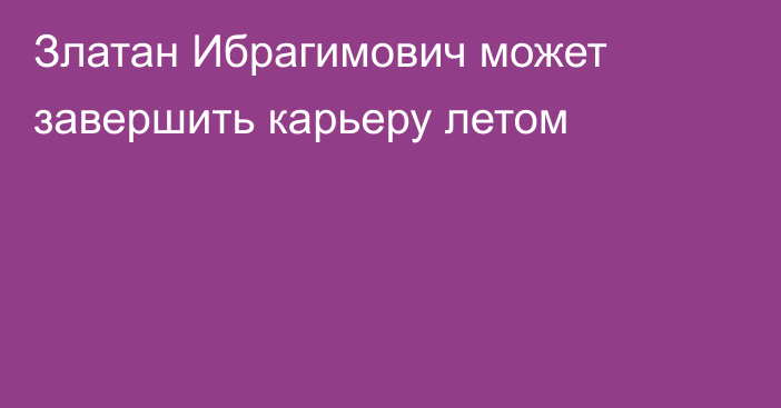 Златан Ибрагимович может завершить карьеру летом