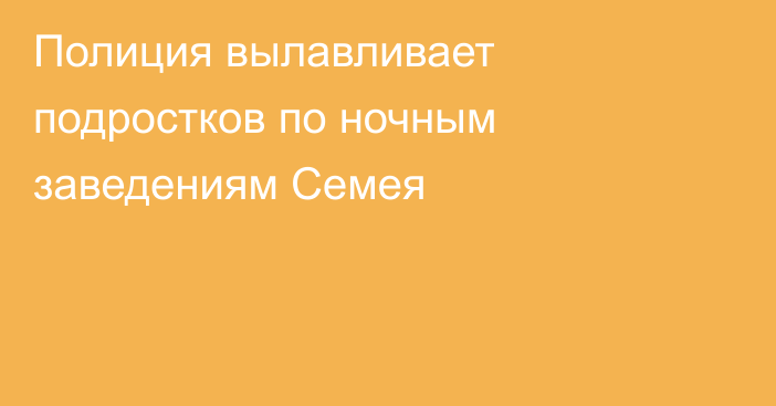 Полиция вылавливает подростков по ночным заведениям Семея