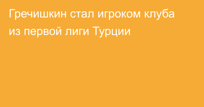 Гречишкин стал игроком клуба из первой лиги Турции