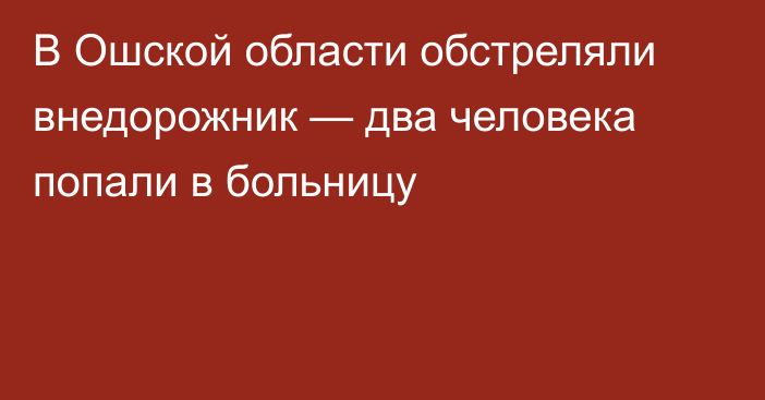 В Ошской области обстреляли внедорожник — два человека попали в больницу