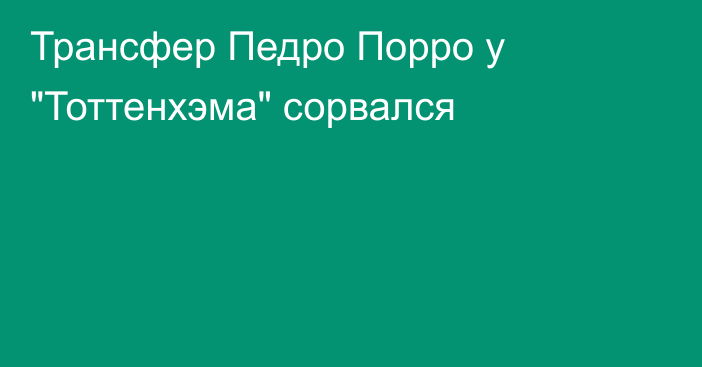 Трансфер Педро Порро у 