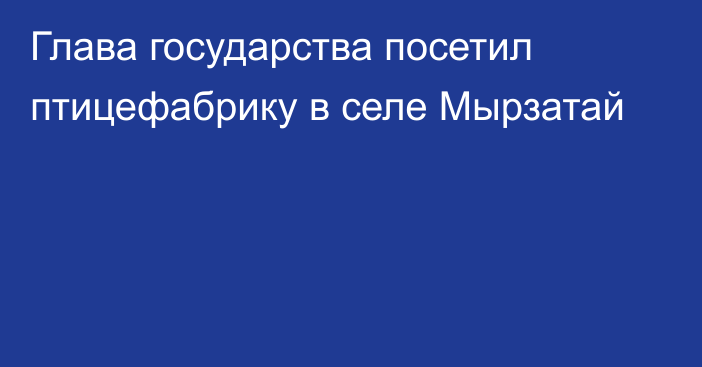 Глава государства посетил птицефабрику в селе Мырзатай