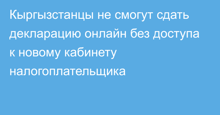 Кыргызстанцы не смогут сдать декларацию онлайн без доступа к новому кабинету налогоплательщика