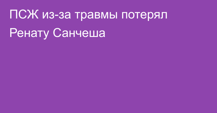 ПСЖ из-за травмы потерял Ренату Санчеша