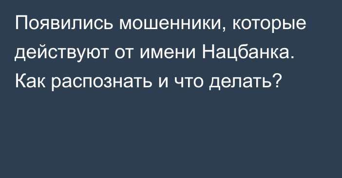 Появились мошенники, которые действуют от имени Нацбанка. Как распознать и что делать?