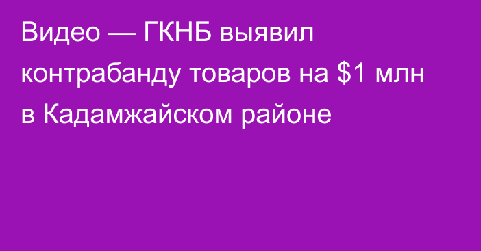 Видео — ГКНБ выявил контрабанду товаров на $1 млн в Кадамжайском районе