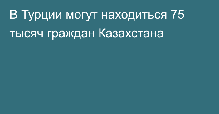 В Турции могут находиться 75 тысяч граждан Казахстана